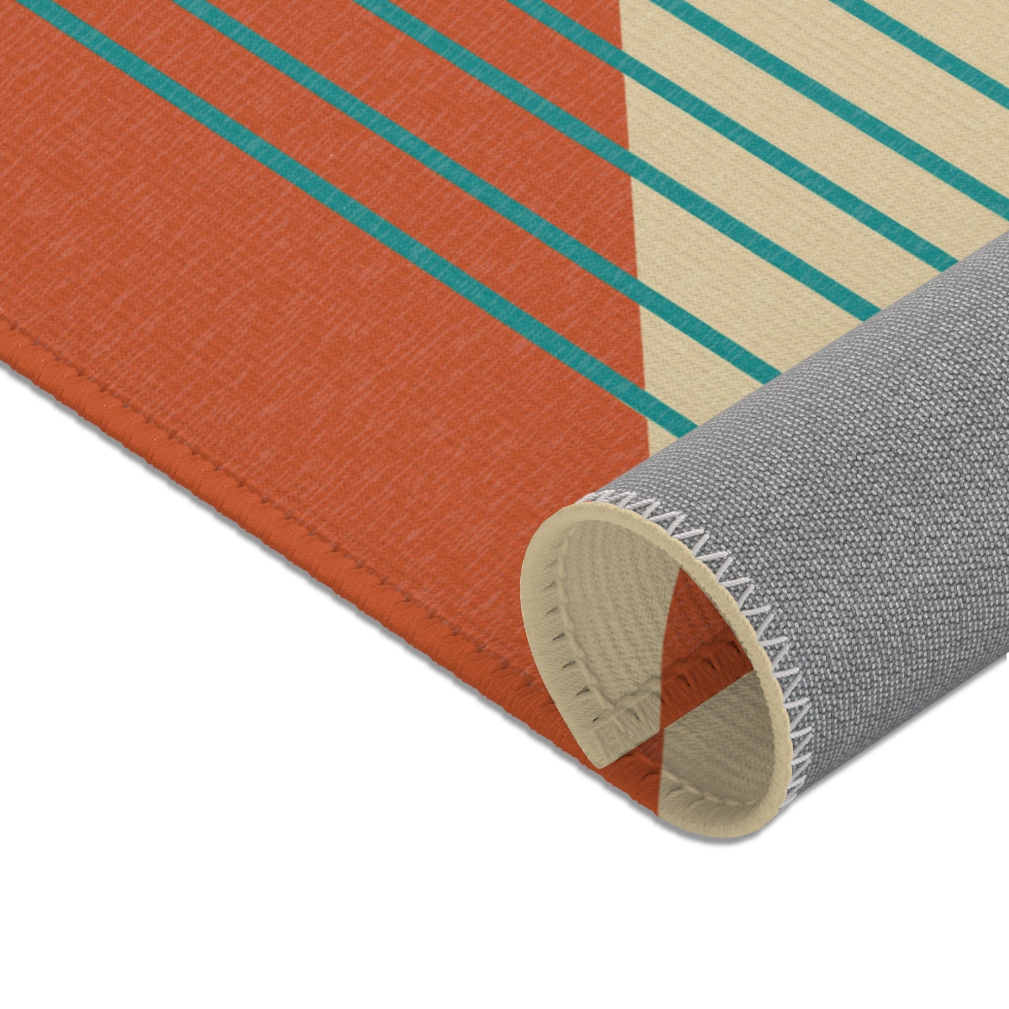 Kate McEnroe New York Mid Century Modern Minimalist Teal Stripe Area RugRugs22594218455940309675