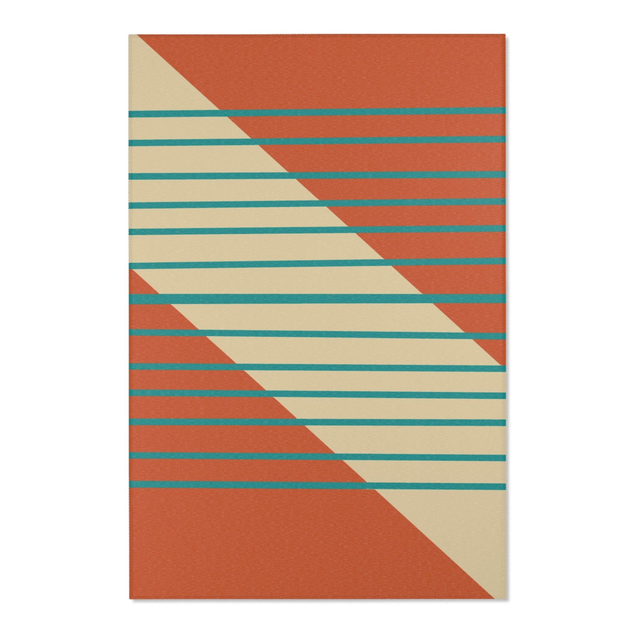Kate McEnroe New York Mid Century Modern Minimalist Teal Stripe Area RugRugs29574075521495351759