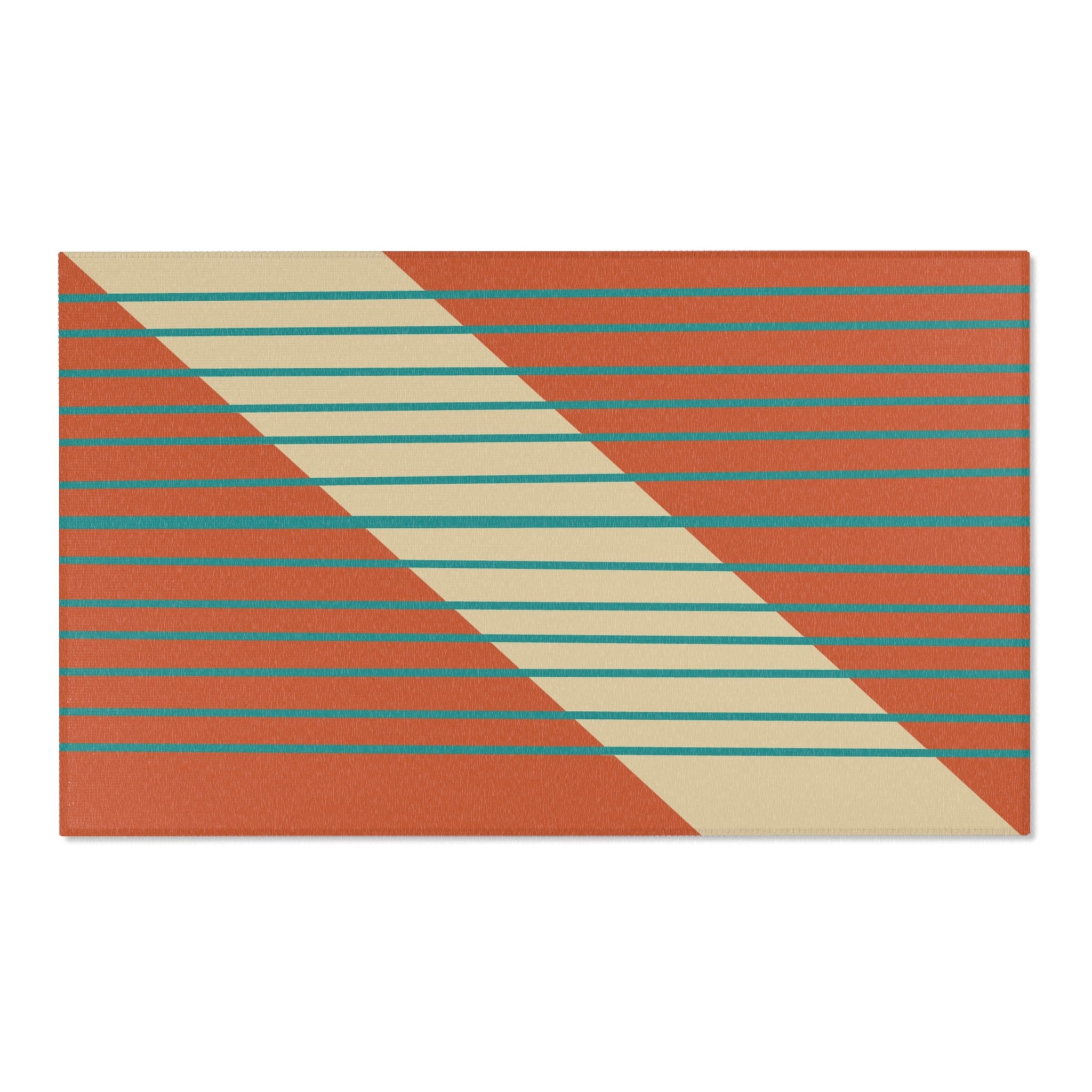 Kate McEnroe New York Mid Century Modern Minimalist Teal Stripe Area RugRugs29633824004149867469