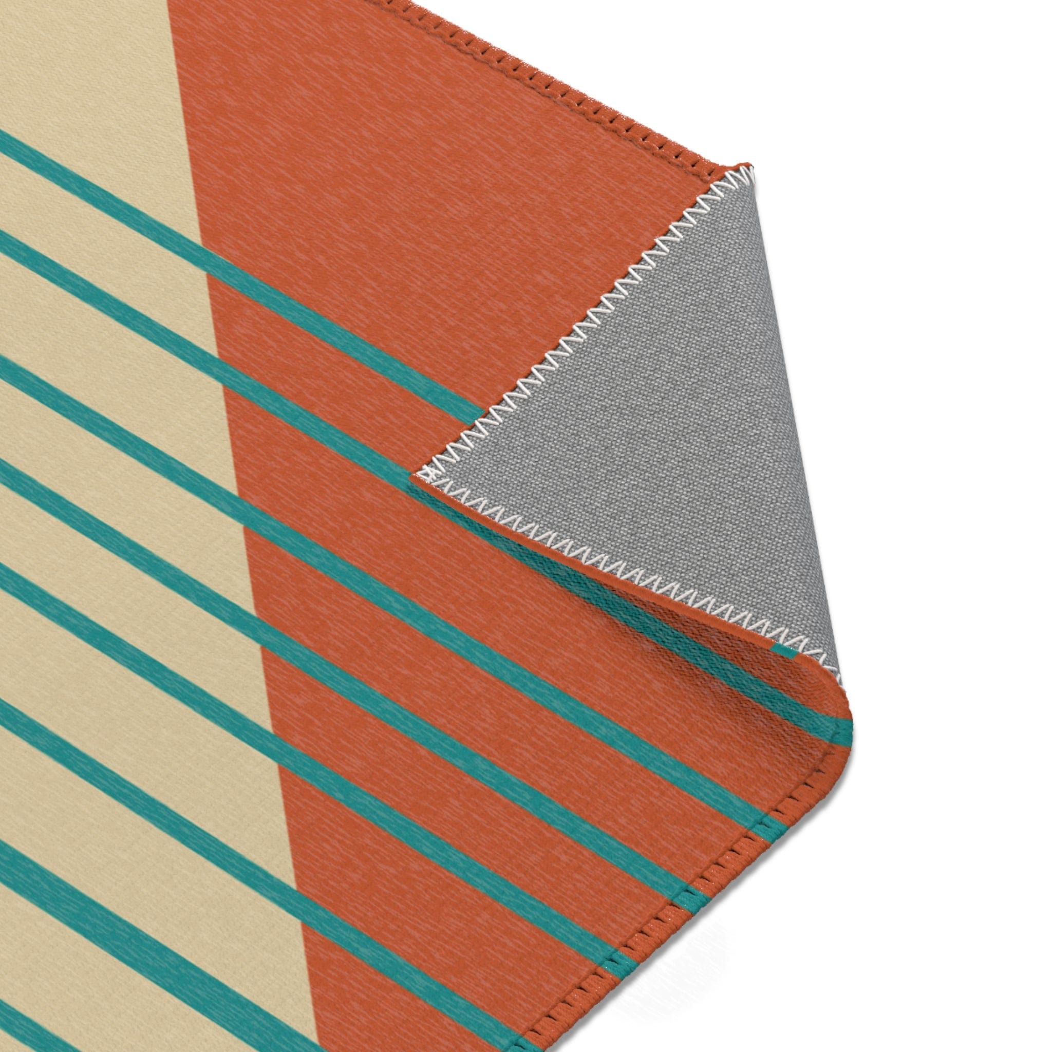 Kate McEnroe New York Mid Century Modern Minimalist Teal Stripe Area RugRugs82775020190734852324