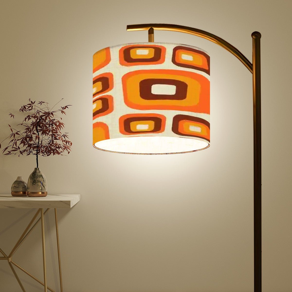 Kate McEnroe New York Mid Century Modern Orange Brown 60s 70s Geometric Arc Floor LampFloor LampsnPnWz9BkUS