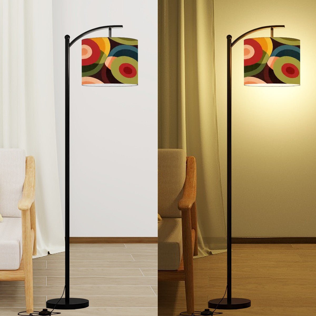 Kate McEnroe New York Mid Century Modern Orb Arc Lamp, Retro MCM Standing Light, Abstract Groovy Floor Lamp, Vintage Mod Lighting FixtureFloor LampsbygAuGNmuw