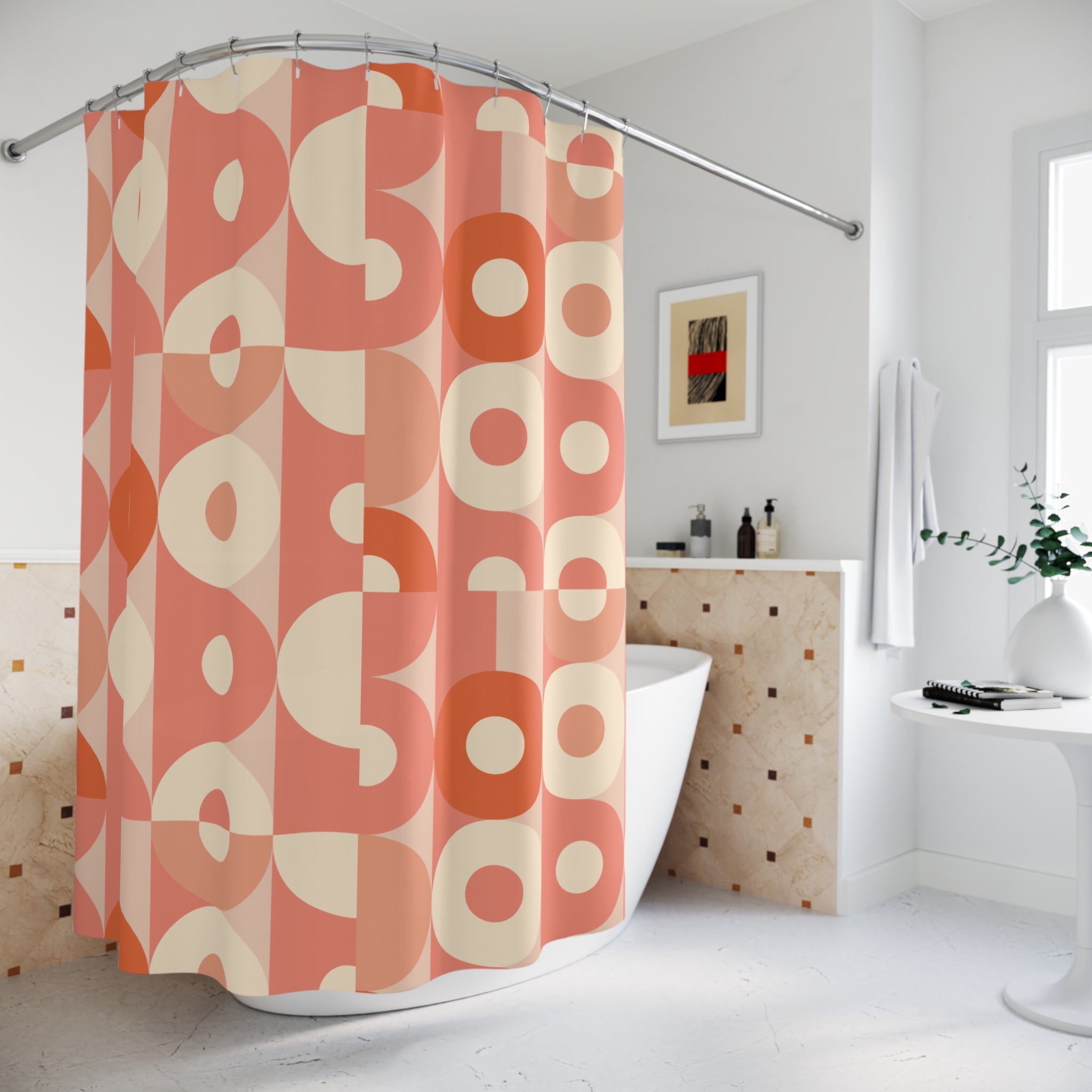 Kate McEnroe New York Mid Century Modern Orb Shower Curtain, Retro Mod Bathroom AccentShower Curtains31063428591943772325