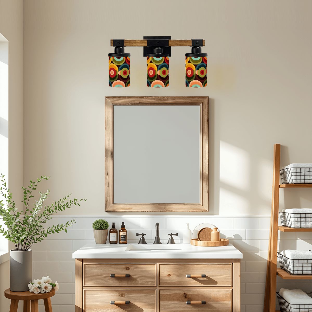 Kate McEnroe New York Mid Century Modern Orb Vanity Light, Retro 70s Psychedelic Wall FixtureVanity Light FixturesBAkxnz8VeV