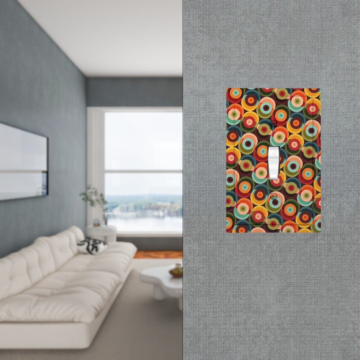 Kate McEnroe New York Mid Century Modern Orbs Toggle Switch Plate. Retro Mod Psychedelic Light CoverSwitch PlatesQ6rANsQPMa