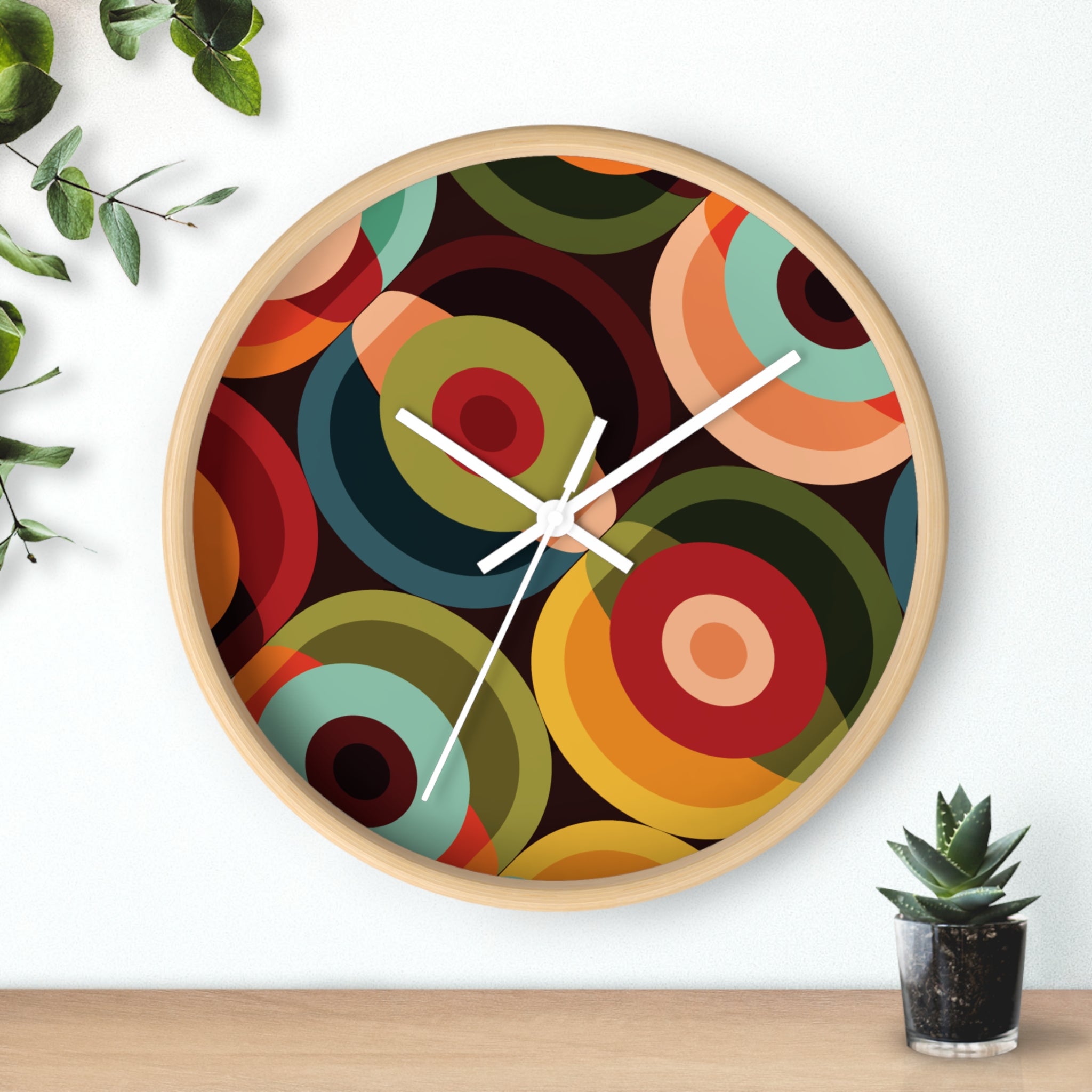 Kate McEnroe New York Mid Century Modern Orbs Wall Clock, Retro 60s Geometric Atomic Era Home AccentHome Decor24337051511475662254