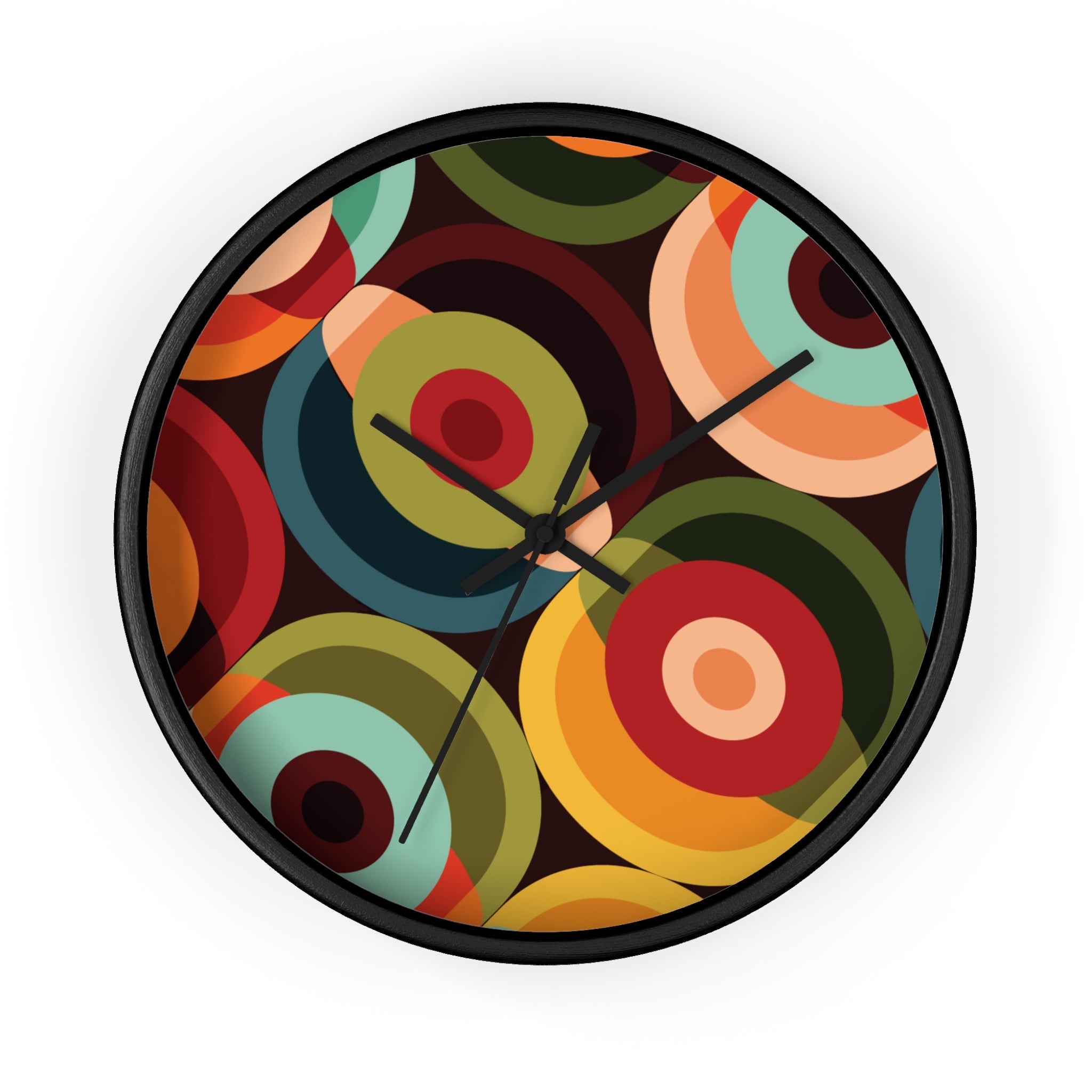 Kate McEnroe New York Mid Century Modern Orbs Wall Clock, Retro 60s Geometric Atomic Era Home AccentHome Decor32506563790126166060