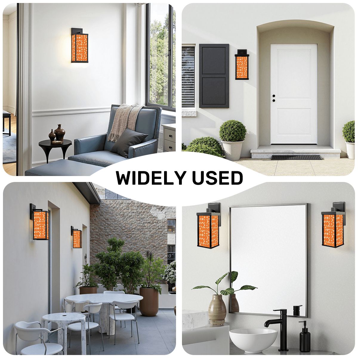 Kate McEnroe New York Mid Century Modern Outdoor Wall Sconce, Retro Mod Orange Orb Porch Light, 1960s Style Exterior LanternOutdoor Wall Lightsoo9YBI8zJ4