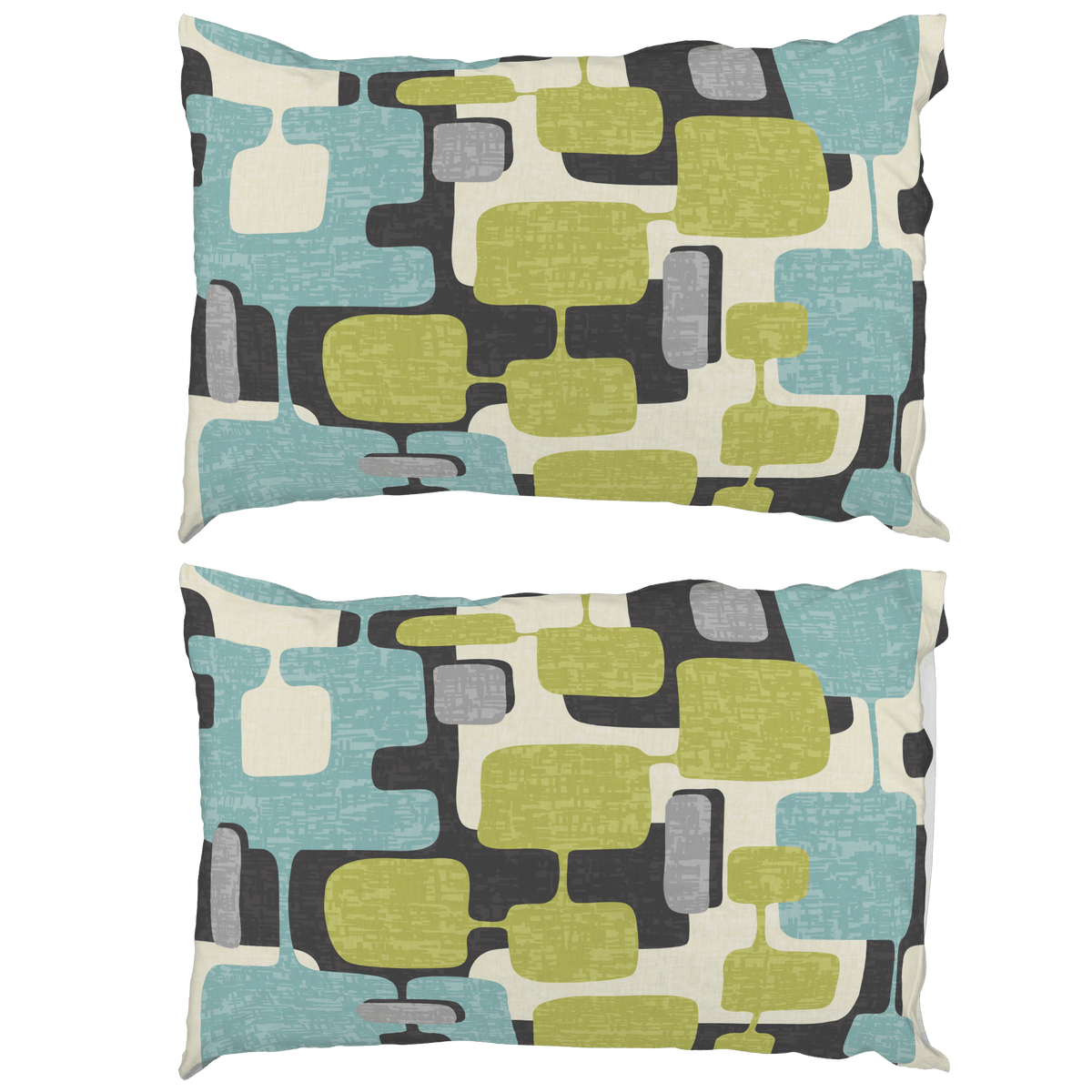 Kate McEnroe New York Mid Century Modern Pillowcase, Retro Abstract Aqua Green MCM BeddingPillowcases1250
