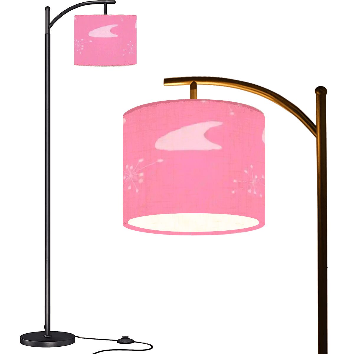 Kate McEnroe New York Mid Century Modern Pink Retro Boomerang Starburst Arc Floor LampArc Floor LampsoLgO2mhwAB