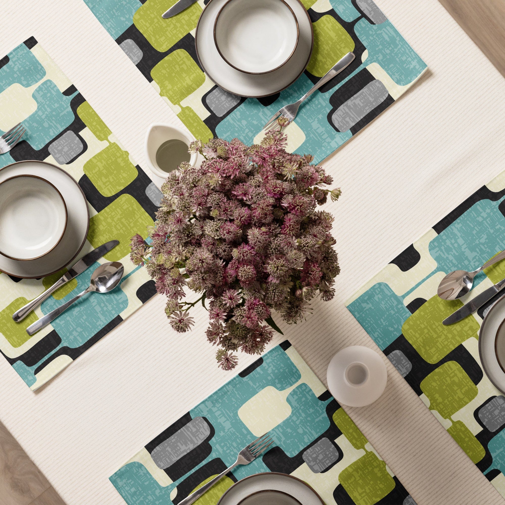 Kate McEnroe New York Mid Century Modern Placemats, Set of 4, MCM 60s Geometric Abstract Table Mats, Retro Dining LinensPlacemats7857804_17484