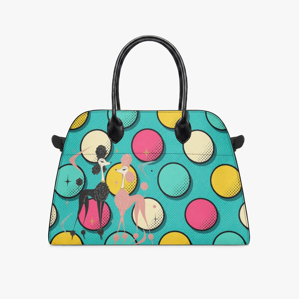 Kate McEnroe New York Mid Century Modern Poodle Polka Dot 50s Retro HandbagHandbags82n8gla7_001