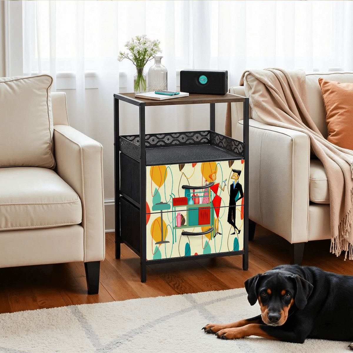 Kate McEnroe New York Mid Century Modern Retro 50s Kitschy Cocktail Party NightstandNightStandsZhBc611RSZ