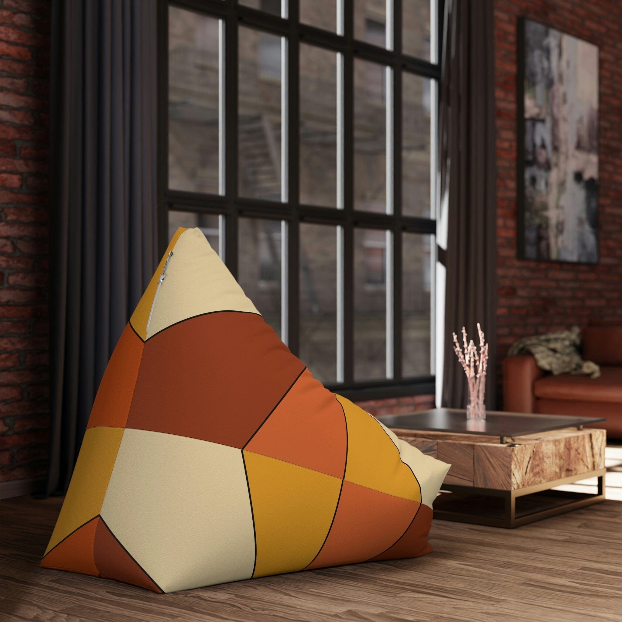 Kate McEnroe New York Mid Century Modern Retro 60, 70s Bean Bag Chair Cover, Hippie Bean Bag Cover for Teens and Adults, Mid Mod Lounge Room, Dorm Room Decor GiftBean Bag Chair Covers14093180989610173602