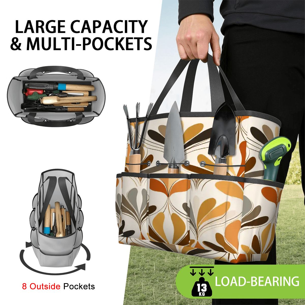 Kate McEnroe New York Mid Century Modern Retro 70s Mod Floral Garden Tool BagGarden Tool Bag7YtEZYykk0