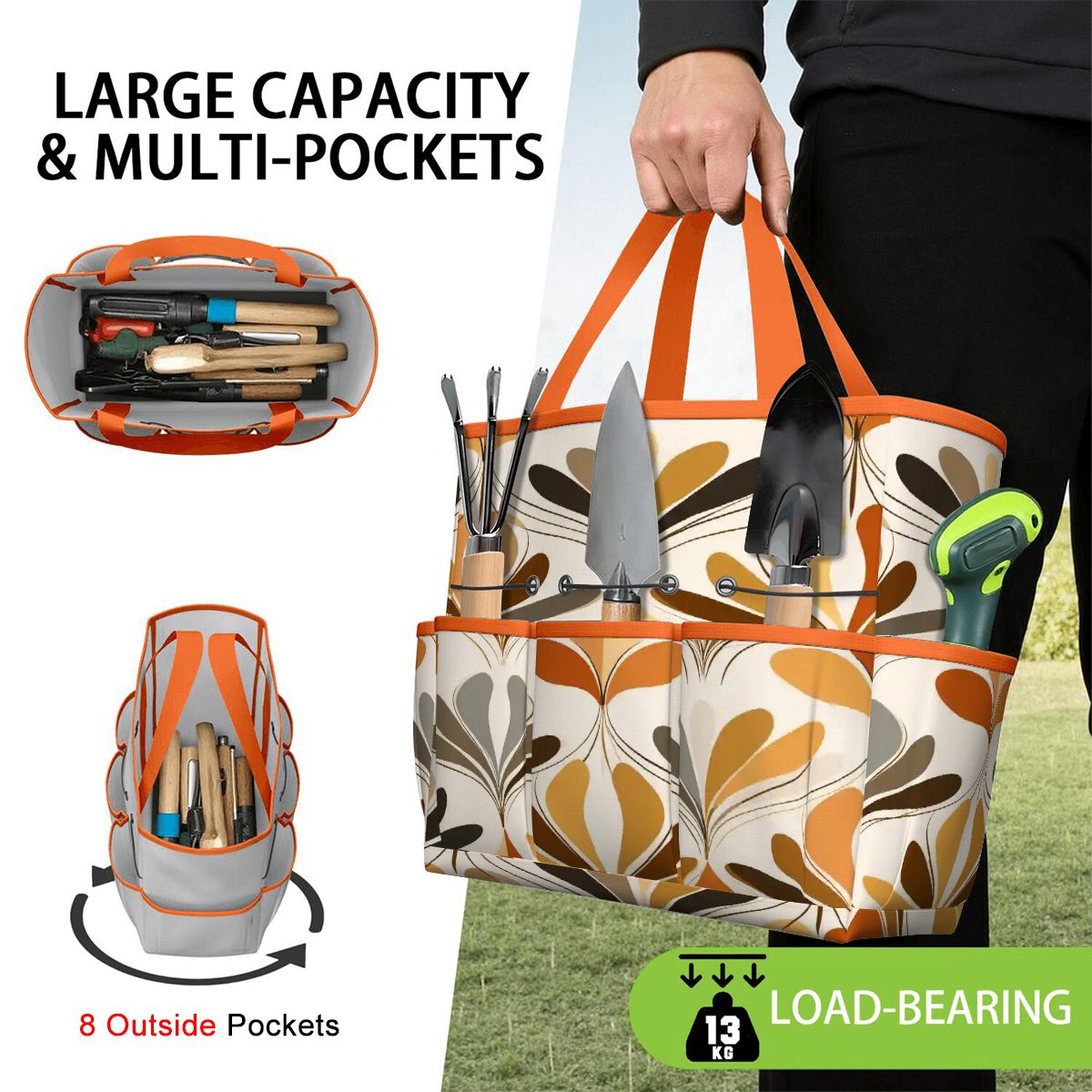 Kate McEnroe New York Mid Century Modern Retro 70s Mod Floral Garden Tool BagGarden Tool BaglsK2OT7mGm
