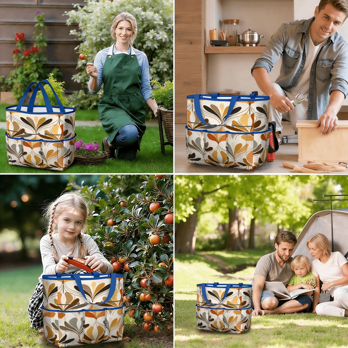 Kate McEnroe New York Mid Century Modern Retro 70s Mod Floral Garden Tool BagGarden Tool BaglsK2OT7mGm