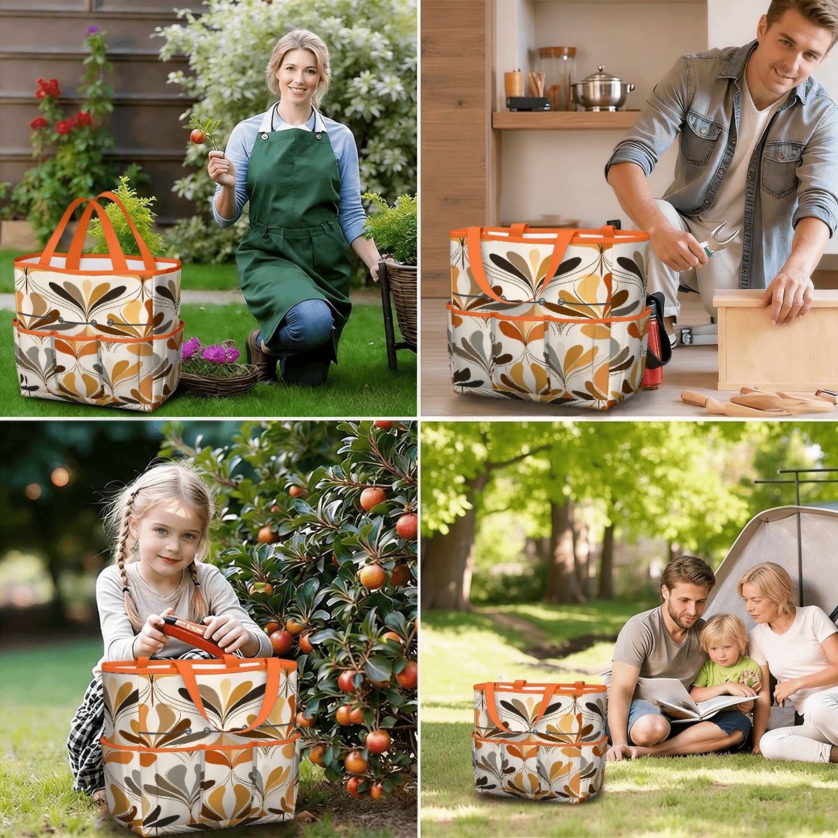 Kate McEnroe New York Mid Century Modern Retro 70s Mod Floral Garden Tool BagGarden Tool BaglsK2OT7mGm