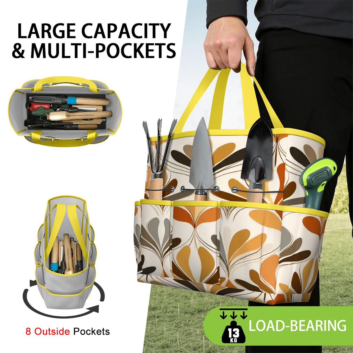 Kate McEnroe New York Mid Century Modern Retro 70s Mod Floral Garden Tool BagGarden Tool BaglsK2OT7mGm