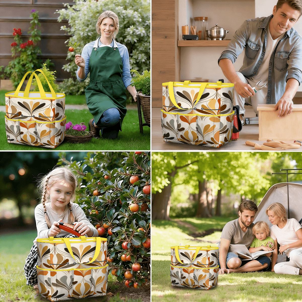 Kate McEnroe New York Mid Century Modern Retro 70s Mod Floral Garden Tool BagGarden Tool BaglsK2OT7mGm