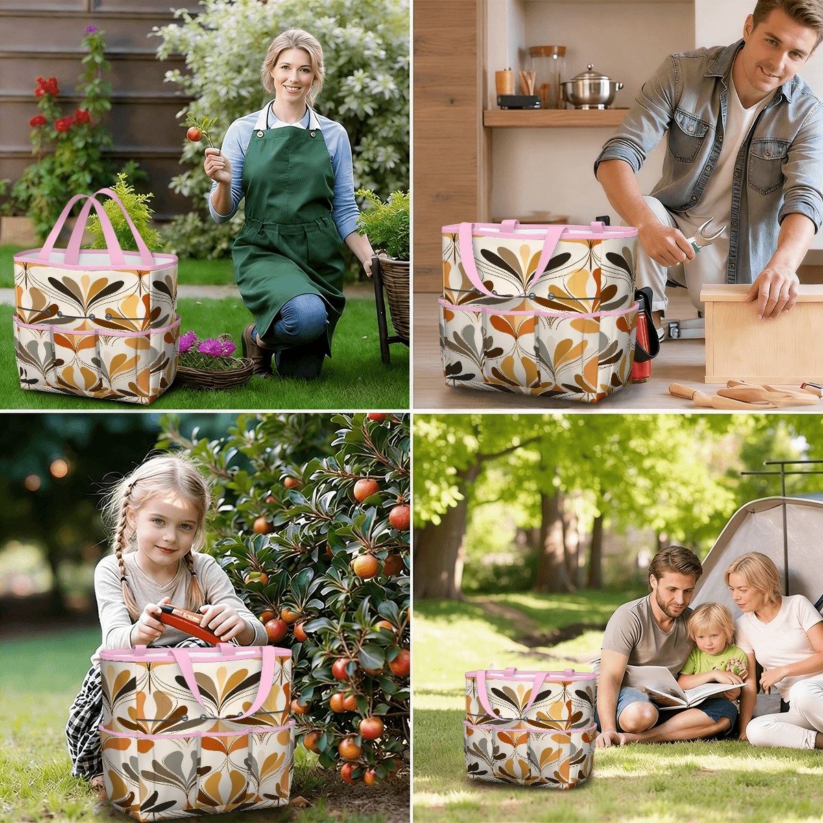 Kate McEnroe New York Mid Century Modern Retro 70s Mod Floral Garden Tool BagGarden Tool BaglsK2OT7mGm