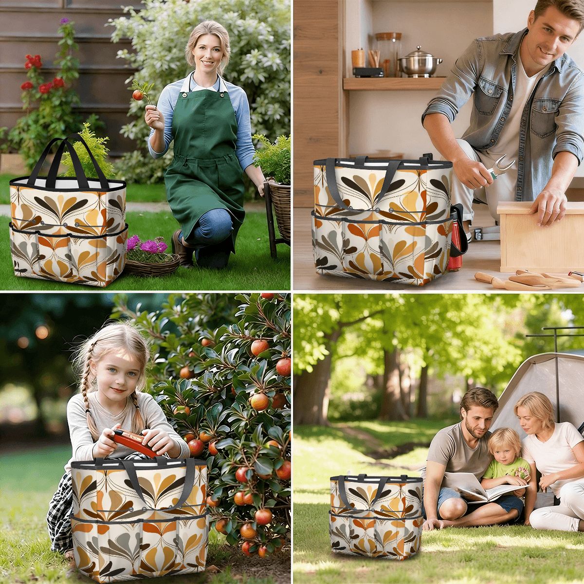 Kate McEnroe New York Mid Century Modern Retro 70s Mod Floral Garden Tool BagGarden Tool BaglsK2OT7mGm