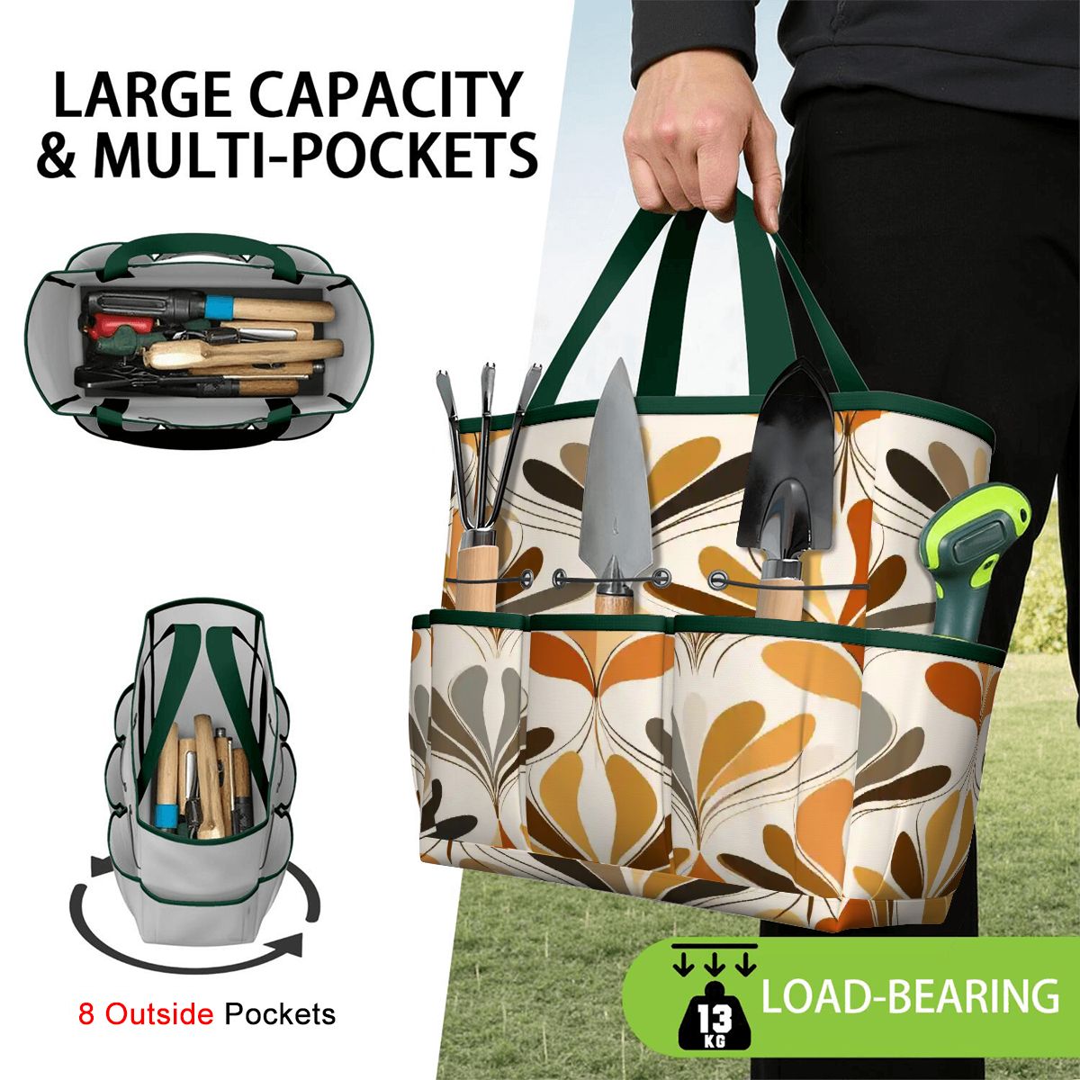 Kate McEnroe New York Mid Century Modern Retro 70s Mod Floral Garden Tool BagGarden Tool BaglsK2OT7mGm