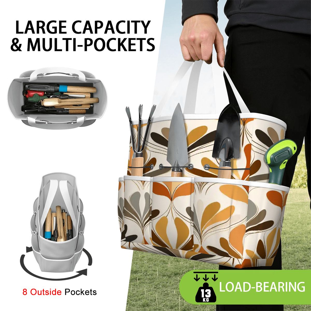 Kate McEnroe New York Mid Century Modern Retro 70s Mod Floral Garden Tool BagGarden Tool BaglsK2OT7mGm