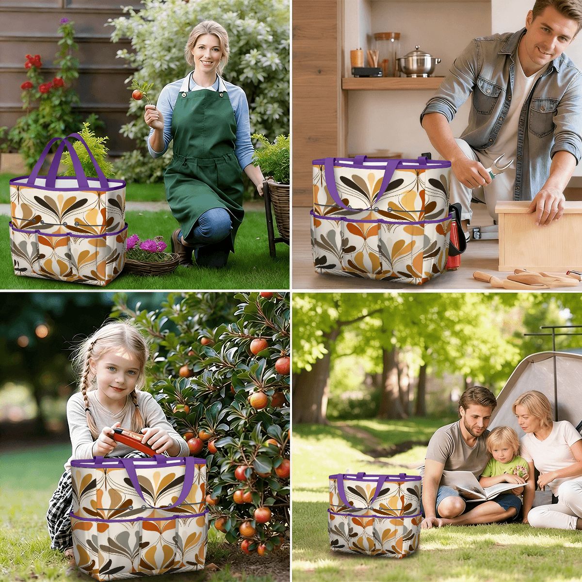 Kate McEnroe New York Mid Century Modern Retro 70s Mod Floral Garden Tool BagGarden Tool BaglsK2OT7mGm