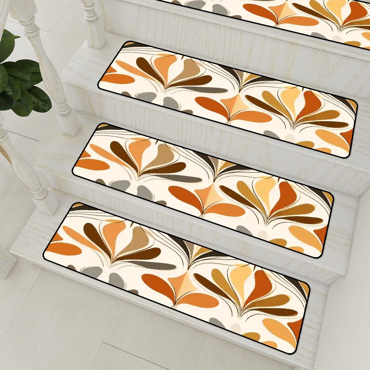 Kate McEnroe New York Mid Century Modern Retro 70s Mod Floral Non Slip Stair TreadsStair TreadsIByOkrLG1U