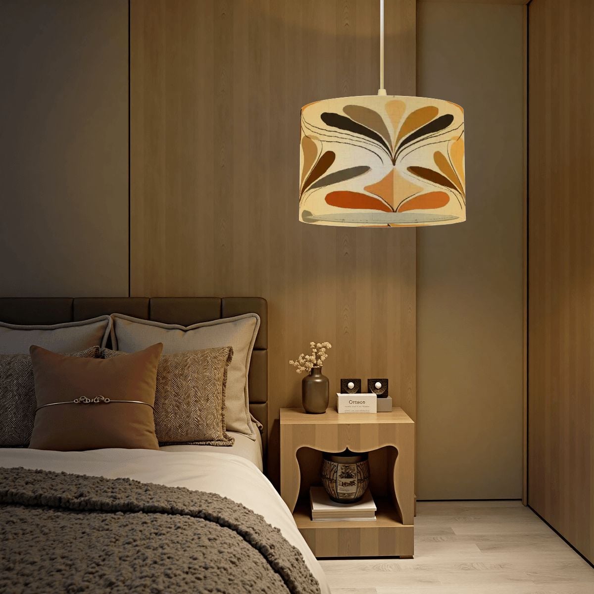 Kate McEnroe New York Mid Century Modern Retro 70s Mod Floral Plug In Swag LampPendant LightsaAWE0IGshs