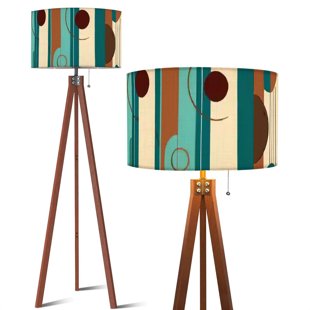 Kate McEnroe New York Mid Century Modern Retro Abstract Stripes Tripod Floor Lamp 70s MCM LightingTripod Floor LampsNOWUgv5uCM