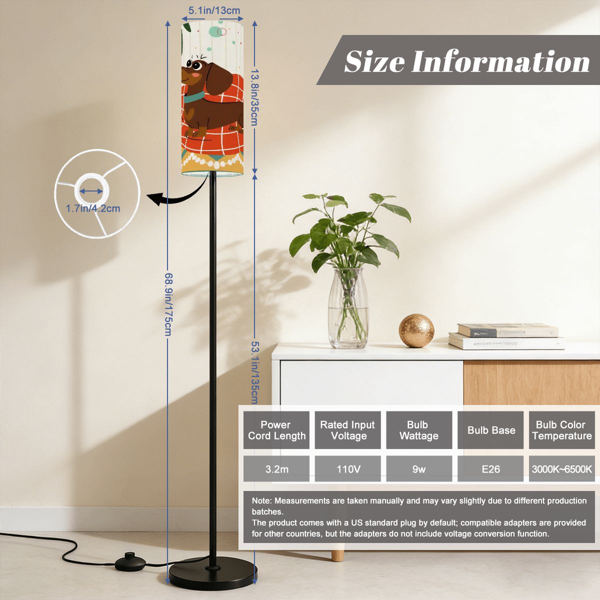 Kate McEnroe New York Mid Century Modern Retro Atomic Doxie Dog Slim Floor LampSlim Floor LampsBdGLOtzbpf