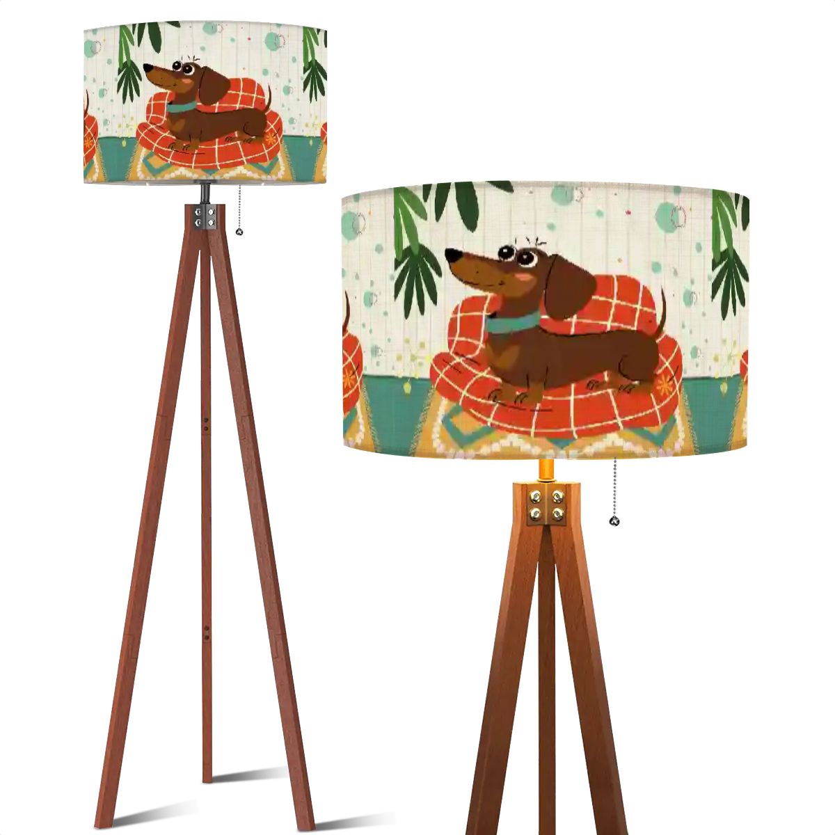 Kate McEnroe New York Mid Century Modern Retro Atomic Doxie Dog Tripod Floor LampTripod Floor LampsDFlM0NLefJ