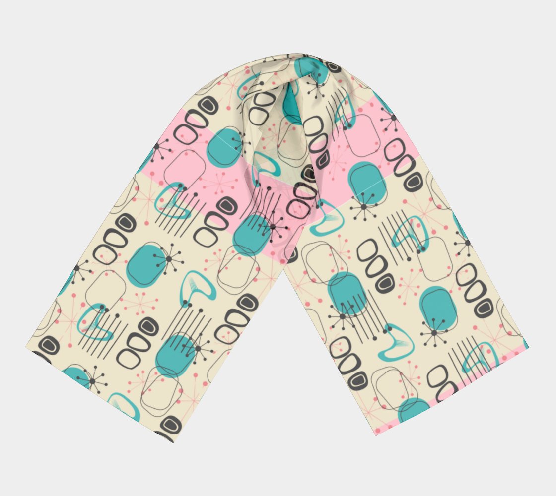 Kate McEnroe New York Mid Century Modern Retro Atomic Starburst Silk Habotai Long ScarfScarves6680969|silk - habotai|10x45