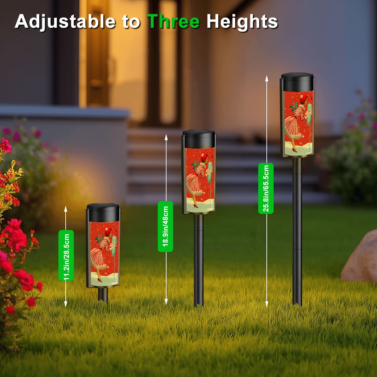 Kate McEnroe New York Mid Century Modern Retro Christmas Vintage 50s Solar Pathway LightsSolar Garden Stake LightsnpMlMnSMgC