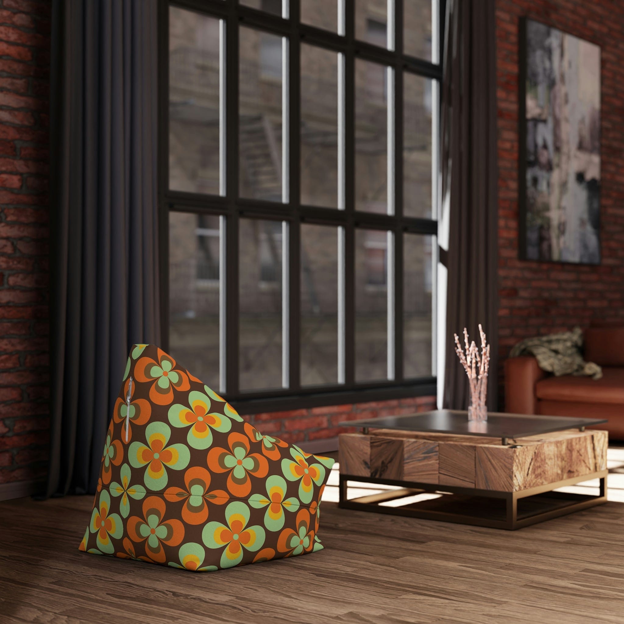 Kate McEnroe New York Mid Century Modern Retro Daisy Floral Bean Bag Chair CoverBean Bag Chair Covers40889796322422892369