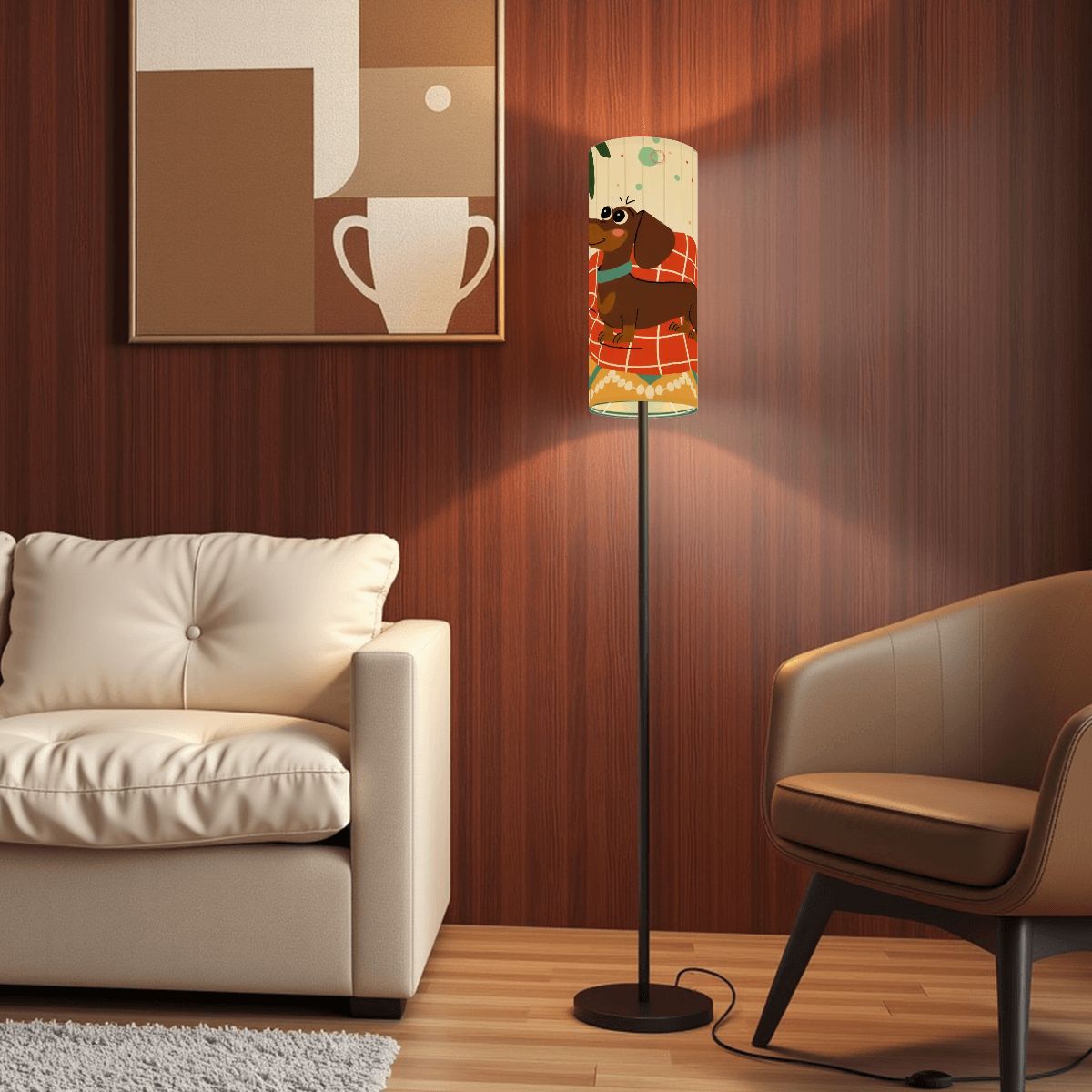 Kate McEnroe New York Mid Century Modern Retro Doxie Dachshund Atomic Dog Slim Lamp ShadeLamp ShadesDmImc2nzmc