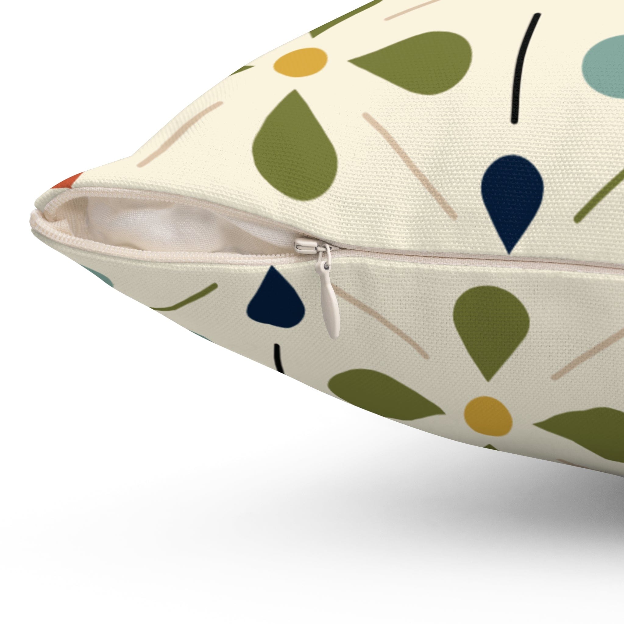 Kate McEnroe New York Mid Century Modern Retro Floral Throw Pillow, Minimalist MCM Aqua Blue, Olive, Mustard, Wine Living Room, Bedroom DecorThrow Pillows30115560395672924450