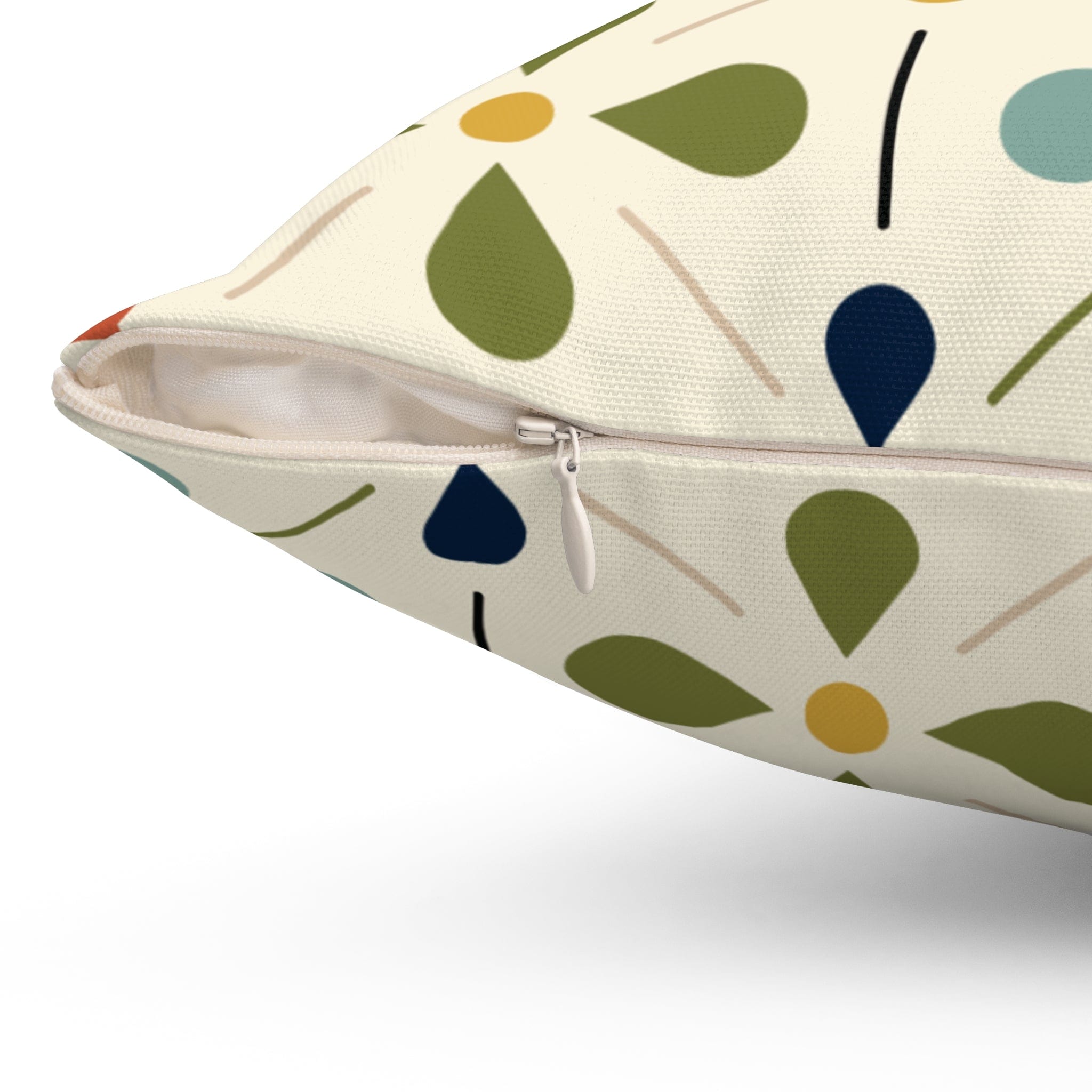 Kate McEnroe New York Mid Century Modern Retro Floral Throw Pillow, Minimalist MCM Aqua Blue, Olive, Mustard, Wine Living Room, Bedroom DecorThrow Pillows30115560395672924450