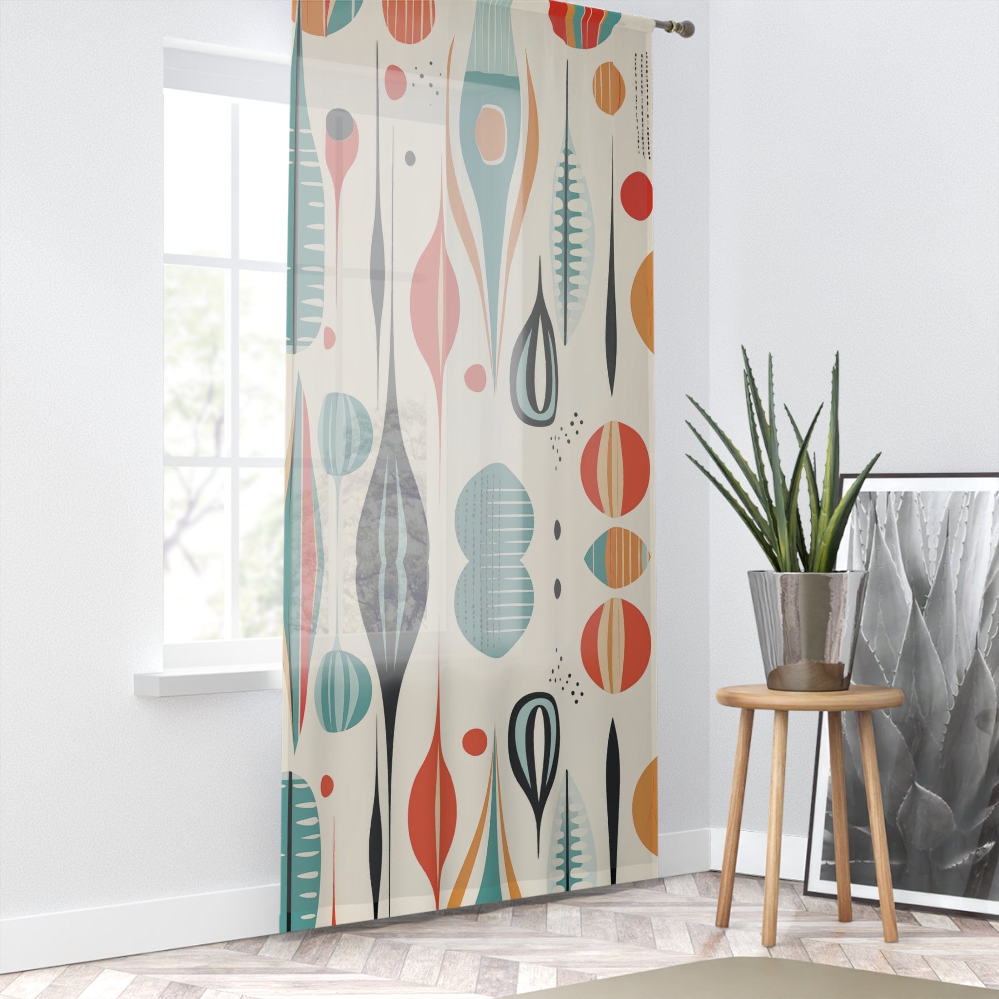 Kate McEnroe New York Mid Century Modern Retro Geometric Boho Sheer Window CurtainsWindow Curtains15653538806481345011