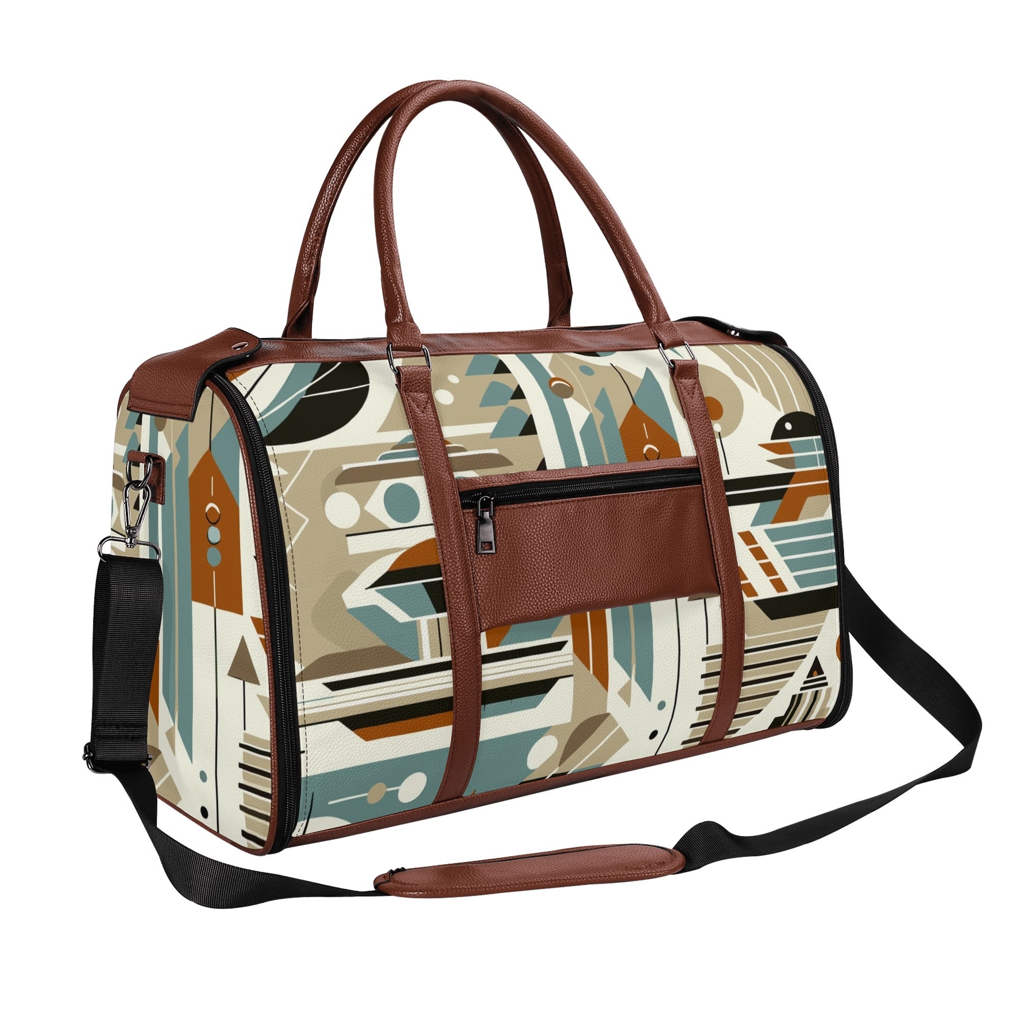 Kate McEnroe New York Mid Century Modern Retro Geometric Foldable Duffel BagDuffel BagsWQE2E05W - 1