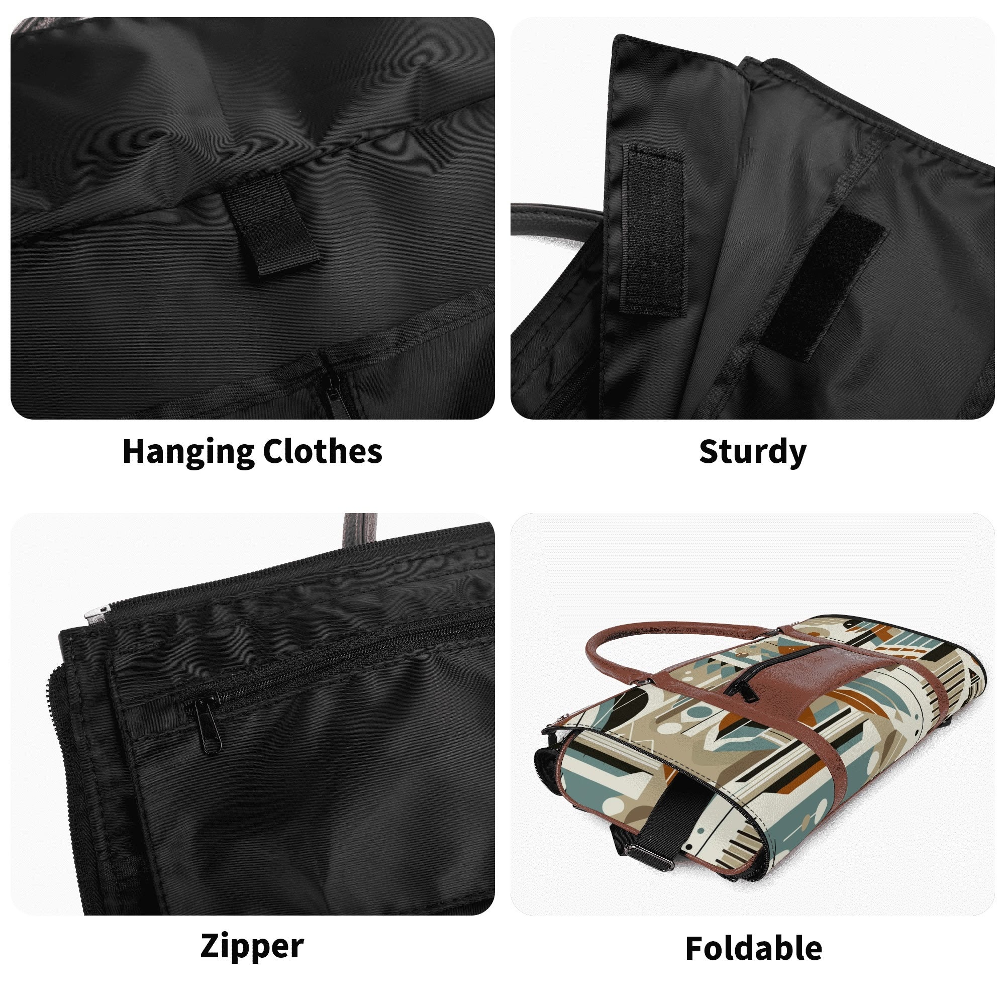 Kate McEnroe New York Mid Century Modern Retro Geometric Foldable Duffel BagDuffel BagsWQE2E05W - 1