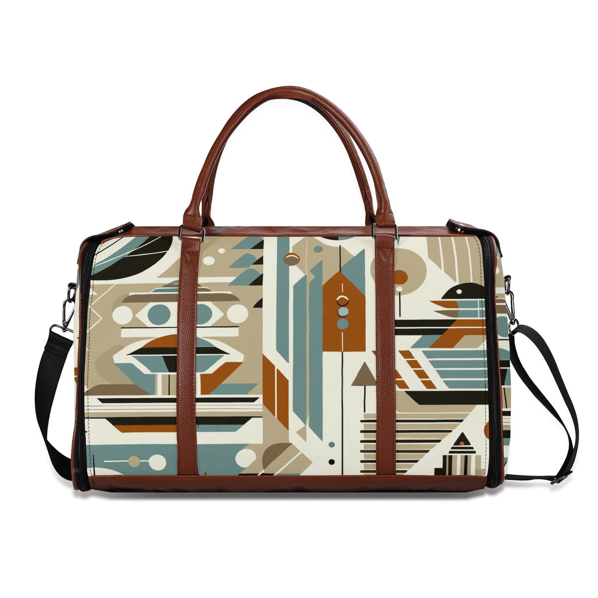 Kate McEnroe New York Mid Century Modern Retro Geometric Foldable Duffel BagDuffel BagsWQE2E05W - 1