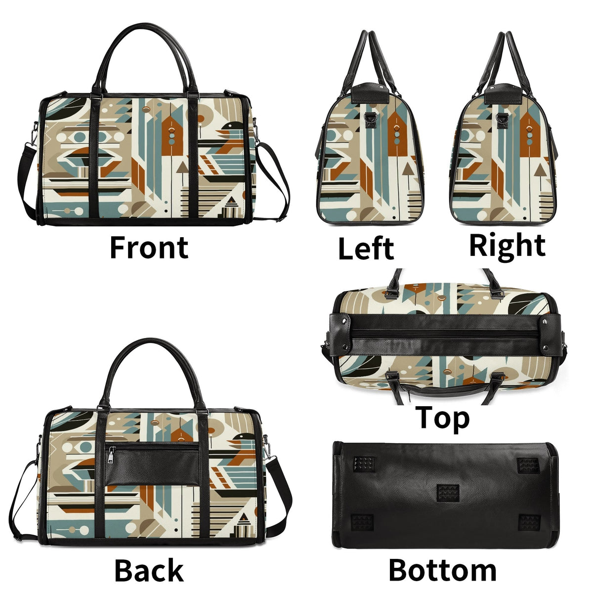Kate McEnroe New York Mid Century Modern Retro Geometric Foldable Duffel BagDuffel BagsWQE2E05W - 2