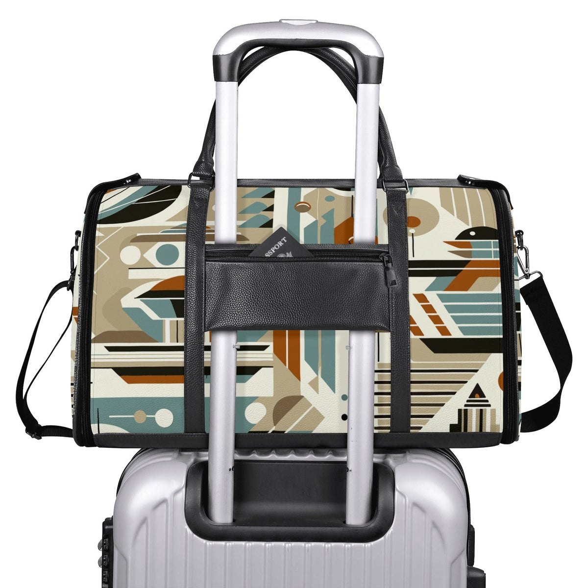 Kate McEnroe New York Mid Century Modern Retro Geometric Foldable Duffel BagDuffel BagsWQE2E05W - 2