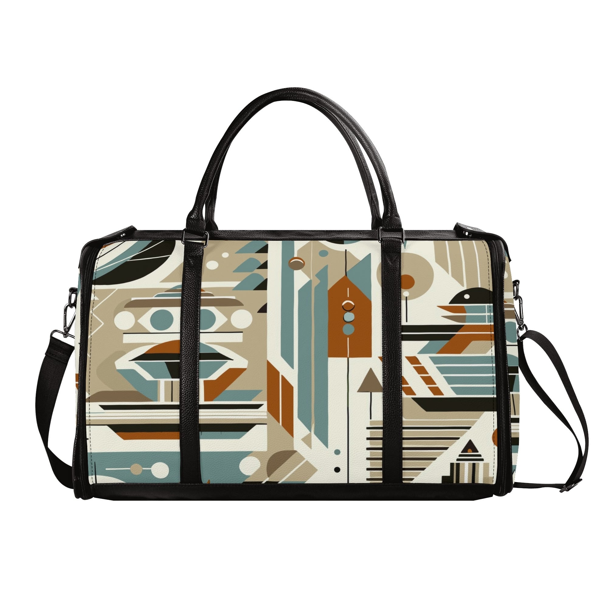 Kate McEnroe New York Mid Century Modern Retro Geometric Foldable Duffel BagDuffel BagsWQE2E05W - 2