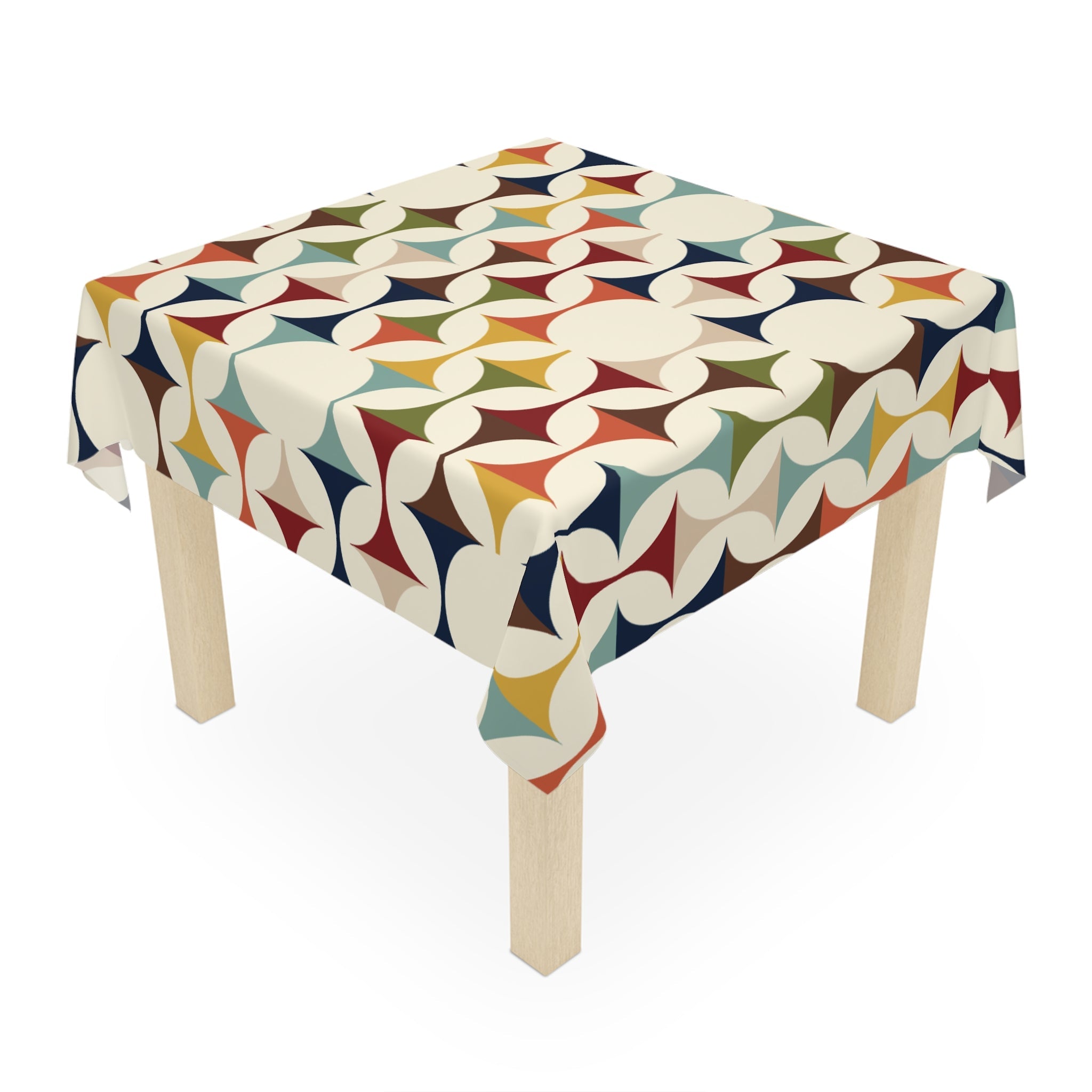Kate McEnroe New York Mid Century Modern Retro Geometric Tablecloth, 60s MCM Table LinensTablecloths22365379743160437590