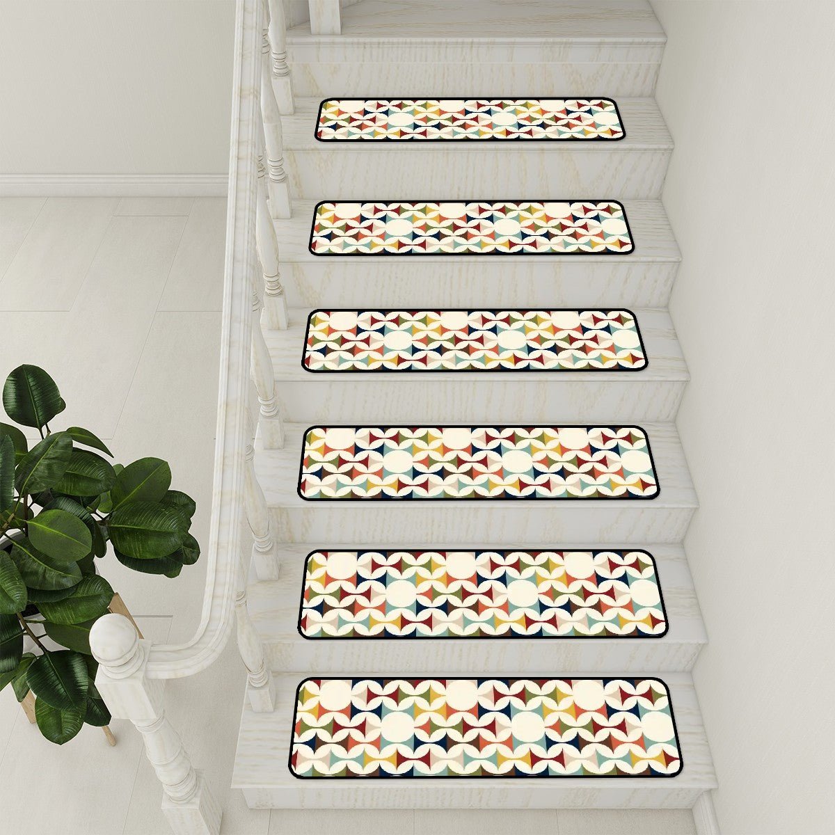 Kate McEnroe New York Mid Century Modern Retro Scandinavian Danish Geometric Stair Treads Stair TreadscHsZjLxYTs