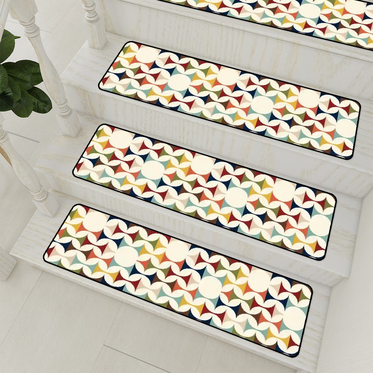 Kate McEnroe New York Mid Century Modern Retro Scandinavian Danish Geometric Stair Treads Stair TreadscHsZjLxYTs